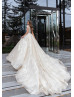 Cap Sleeve Beaded Tulle Cathedral Glitter Wedding Dress Cap Sleeve Beaded Tulle Cathedral Glitter Wedding Dress